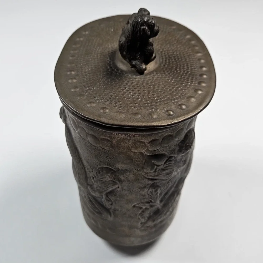 Brass Monkey‎ Canister Footed Tea Caddy Decorative Storage Trinket Box VTG
